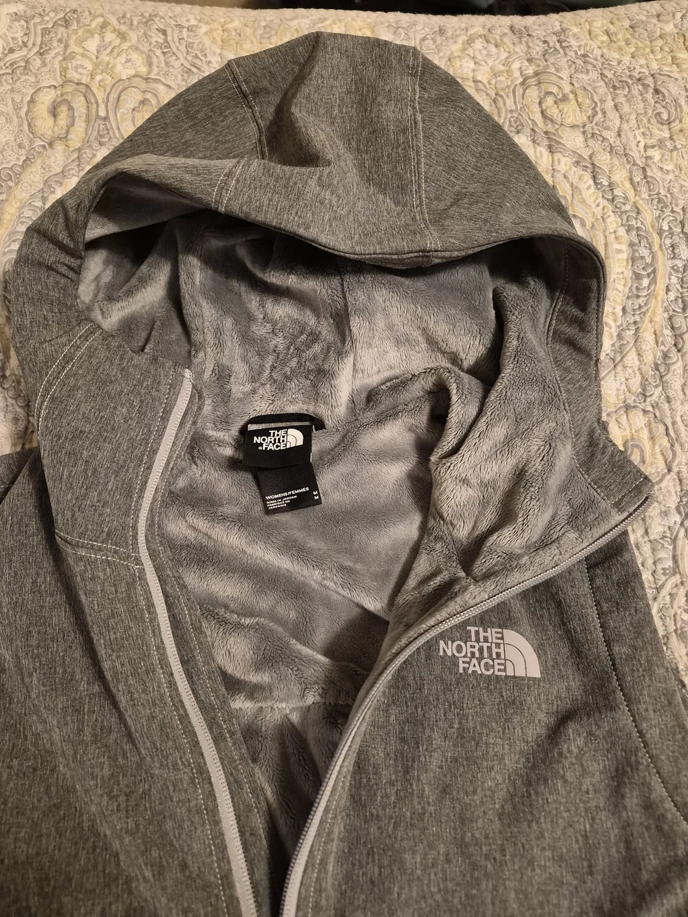 The North Face Gray Hooded Fleece Vest